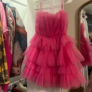 Small Pink tulle dress. Only worn once great condition